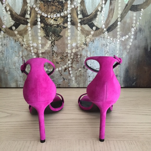 Saint Laurent Pink Suede Heels - Picture 5 of 8